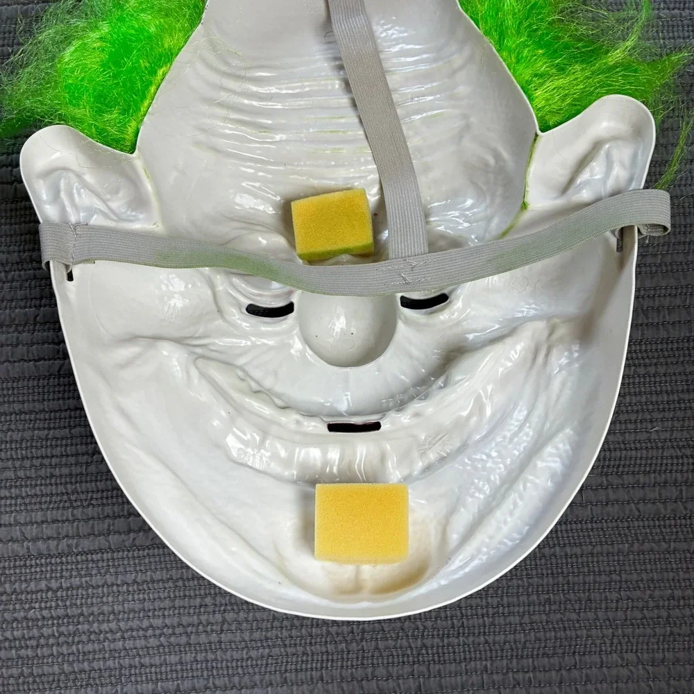 Scary Evil Clown Mask Halloween Horror Costume Neon Green Hair Creepy Killer